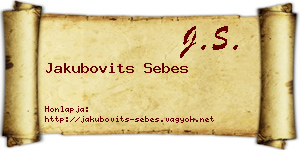 Jakubovits Sebes névjegykártya